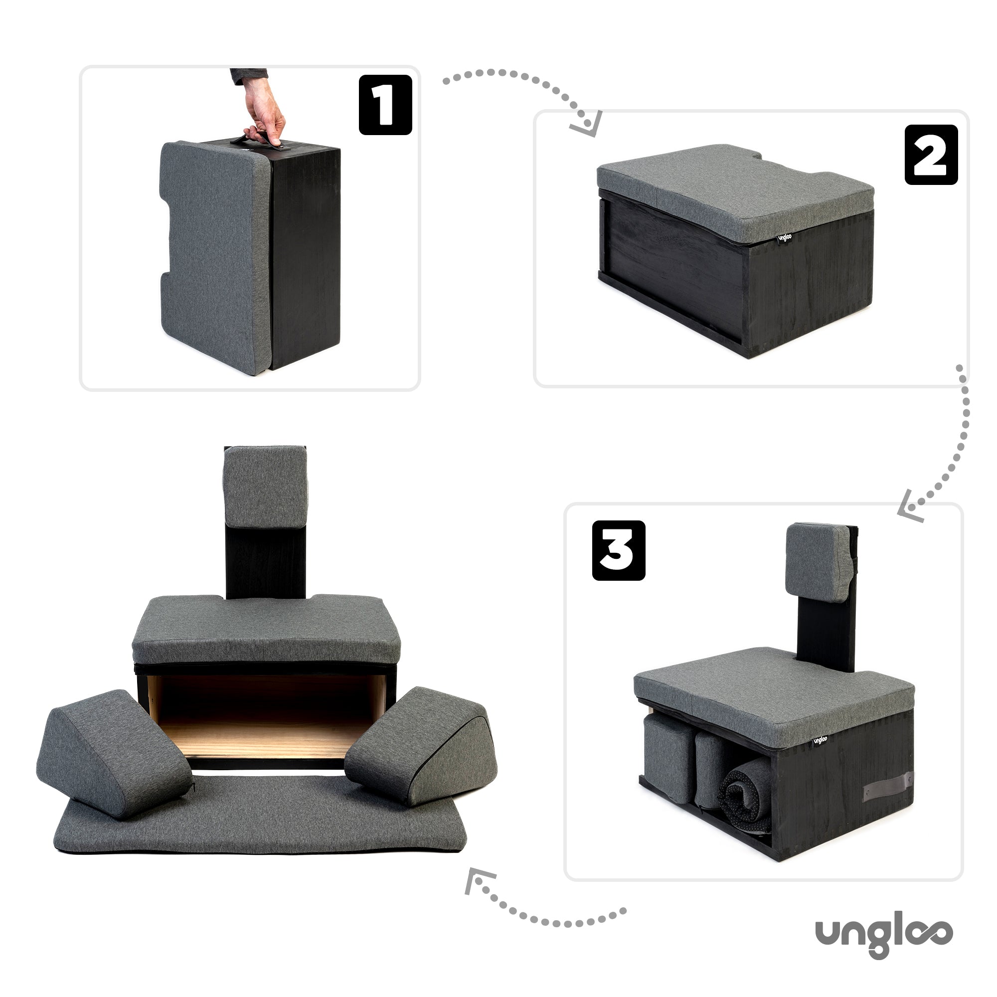 Ungloo Box - Portable Meditation Chair With Back and Hip Support - Ungloo Store