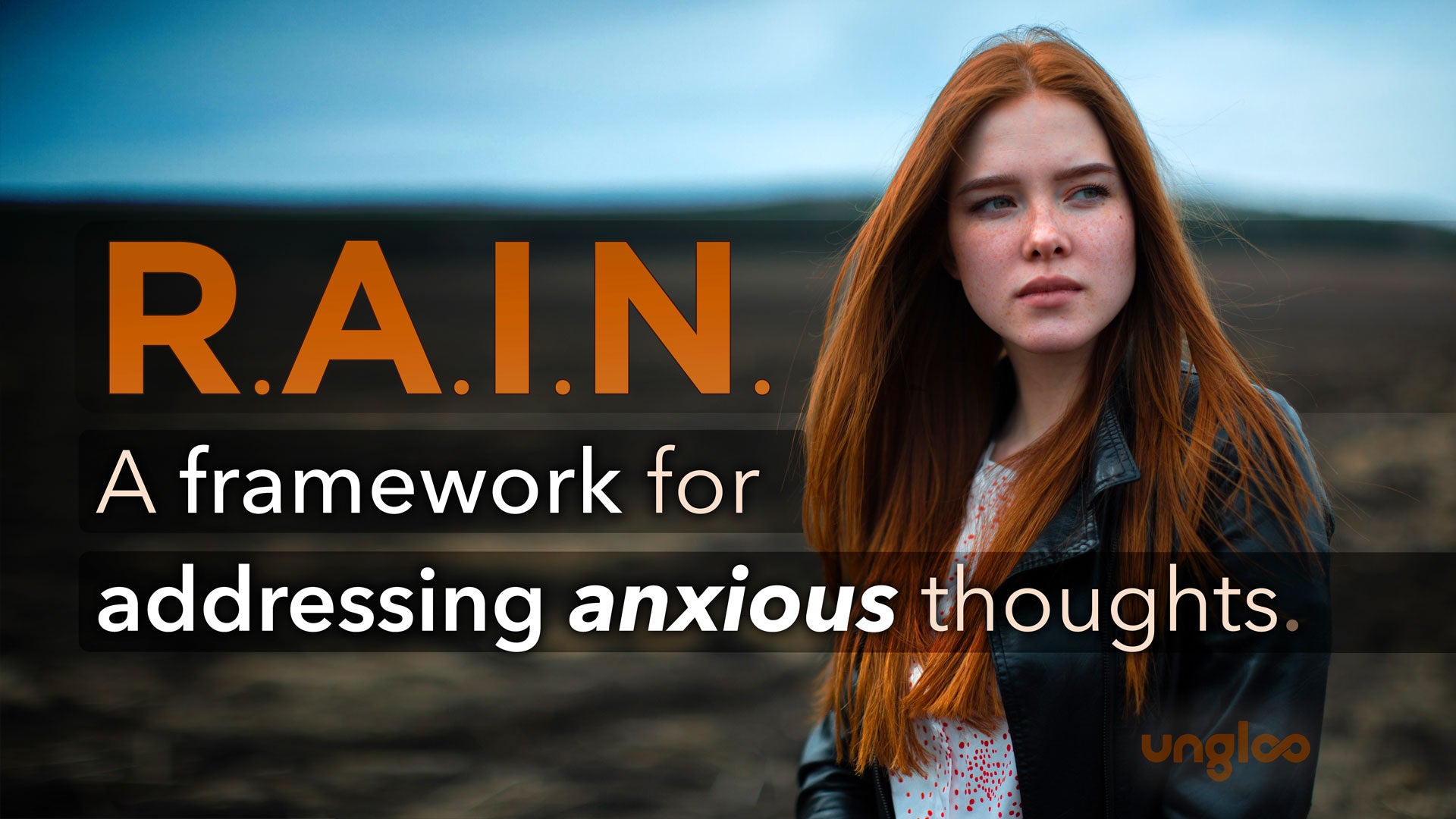 rain framework blog header with young woman and anxious thoughts