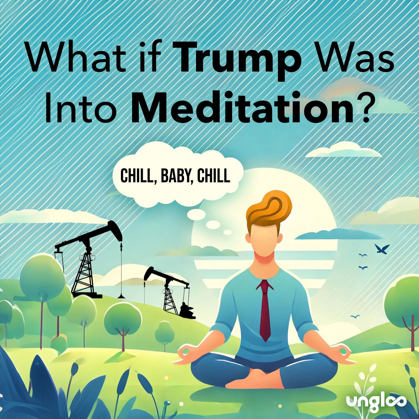 Trump Meditating, Chill baby chill,