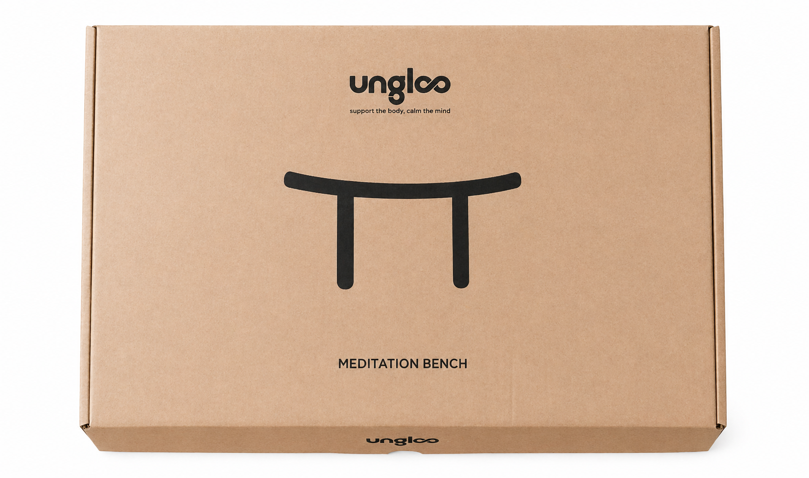Wooden meditation bench chair by Ungloo Store, showing a compact, eco-friendly design perfect for comfortable seated meditation sessions.