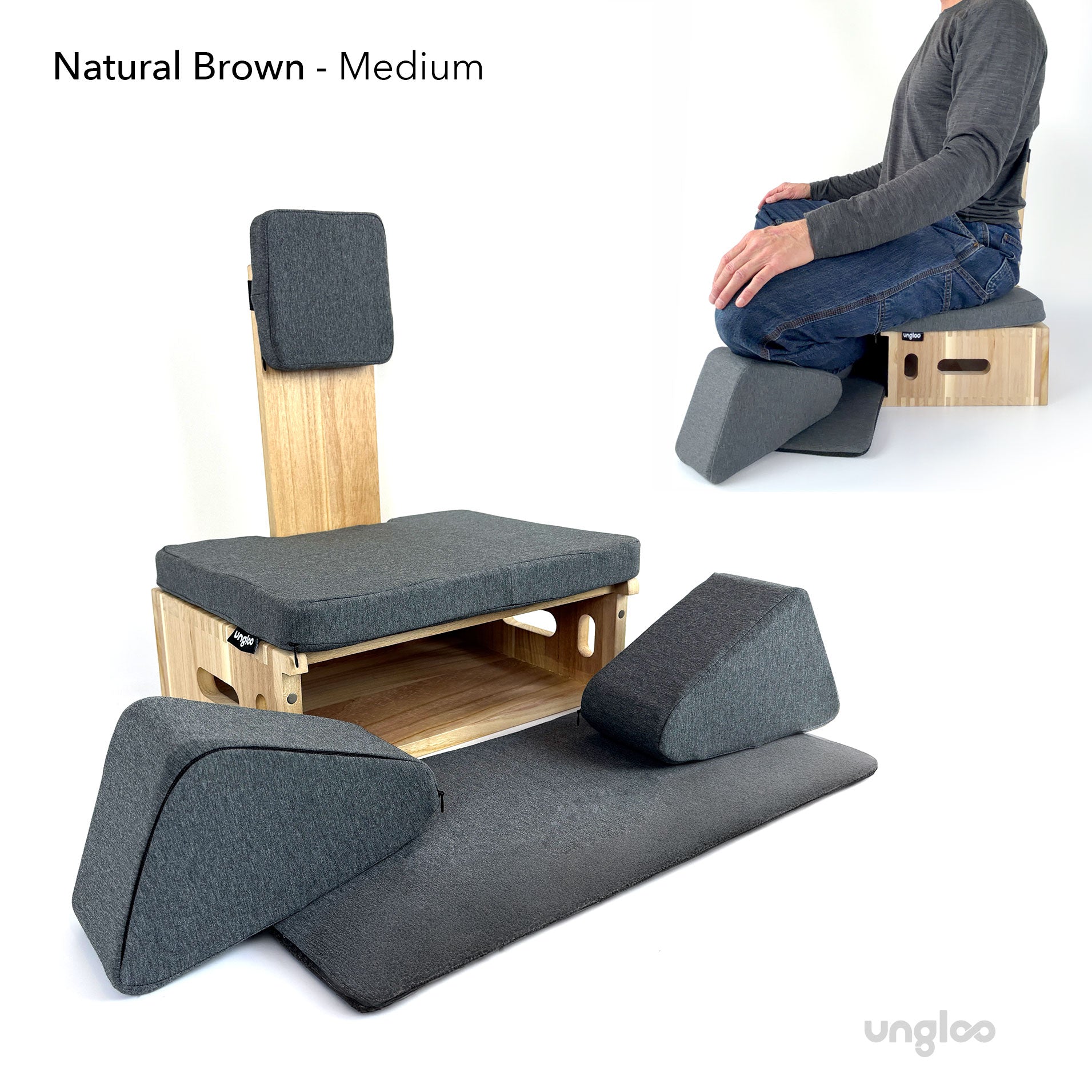 Ungloo Box - Portable Meditation Chair With Back and Hip Support