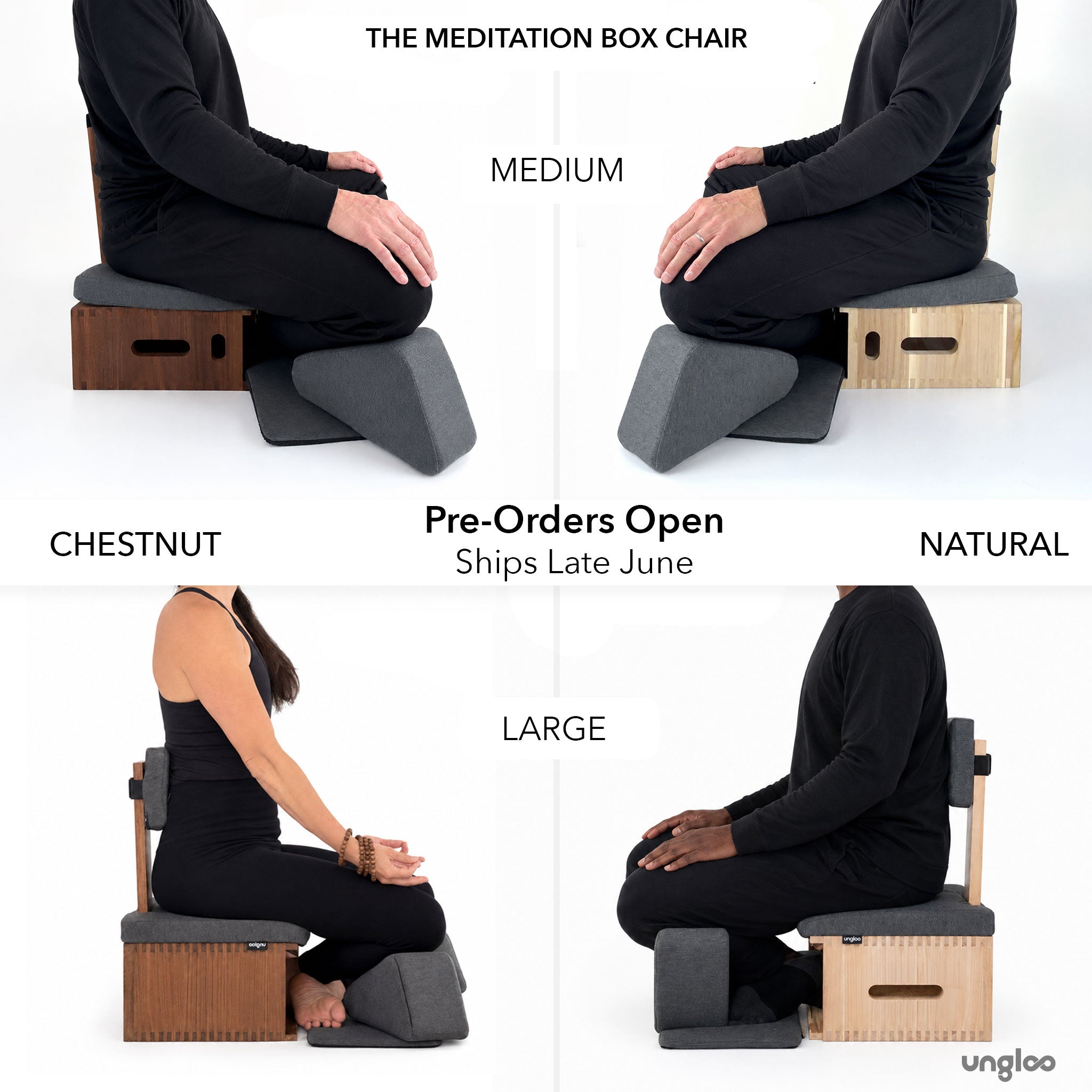 Ungloo Box - Portable Meditation Chair With Back and Hip Support