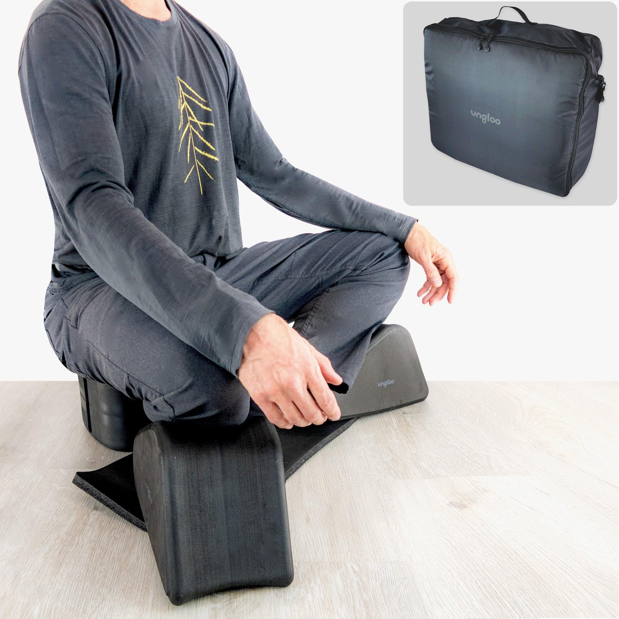 SIT3 Meditation Kit being used in a cross legged position