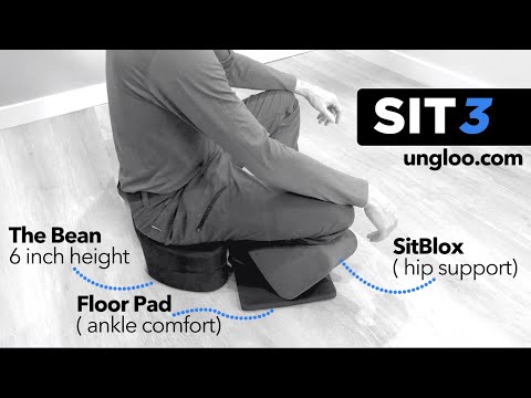 Ungloo SIT3 Yoga Meditation Seat Foam Cushion, Hip and Knee Support Blocks, Ankle Padding, Lightweight, Portable, Outdoor, Camping